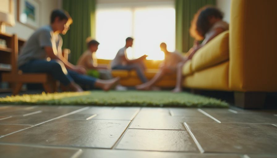 Visual context for living room floor tile