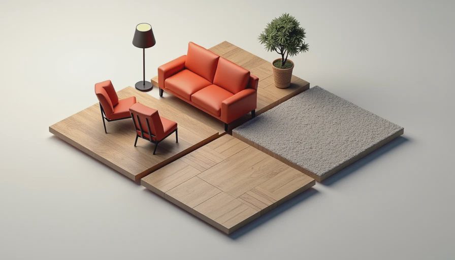Illustration for flooring for living room