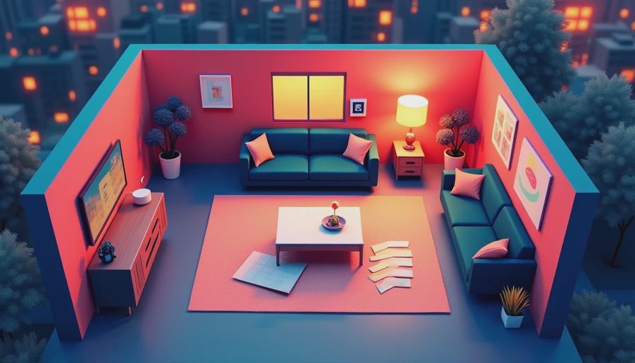 Illustration for living room renovation
