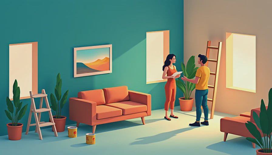 Visual context for renovate living room