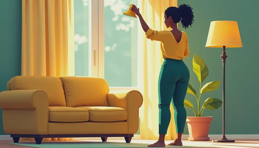 Visual context for living room floor lamps