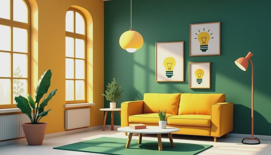 Visual context for ceiling lights for living room