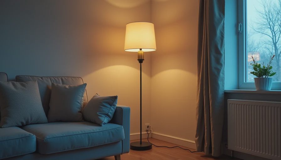 Visual context for floor lights for living room