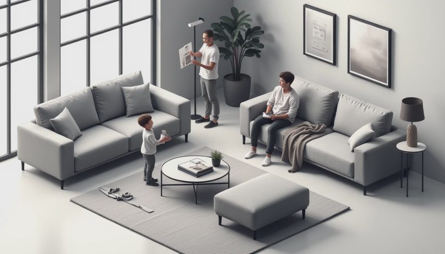 Visual context for sofa buying guide
