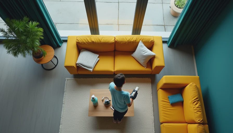 Visual context for how to clean a sofa