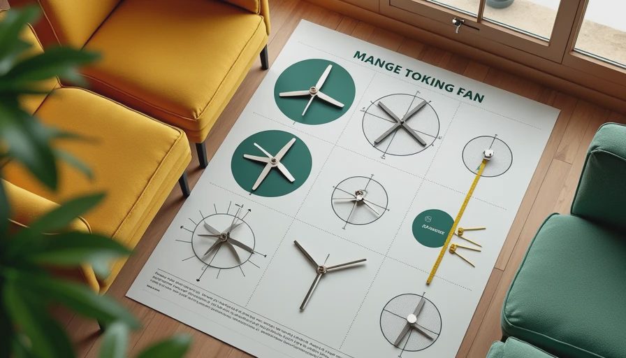 Visual context for ceiling fan size for room