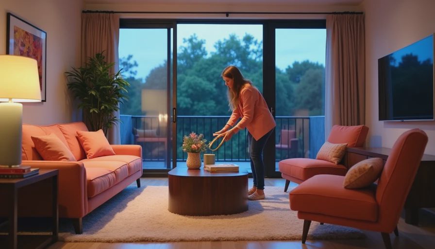 Visual context for living room furniture arrangement